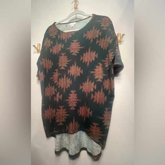 LuLaRoe Tops - LuLaRoe Green and Orange Patterned Blouse